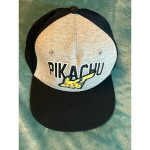 Pokemon Pikachu Youth SnapBack Hat Grey Black Yellow, Adjustable